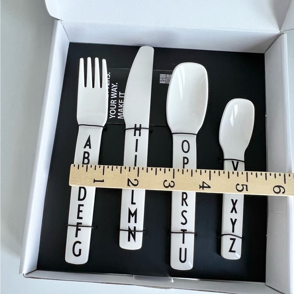 Design Letters Melamine Alphabet Letters Children’s 4pc Utensil Set, Boxed - Picture 7 of 11